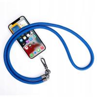 Mobile Phone Lanyard With Patch Gem Blue