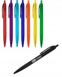 DŁUGOPISY REKLAMOWE z nadrukiem FIRMOWE Z LOGO NETTO TRANSPARENT 100 SZTUK