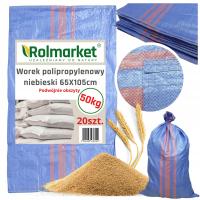 20x WOREK 65x105 Na Zboże Gruz Ekogroszek Piasek 50kg Worki Mocne Obszyte
