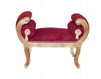 Stylowa sofa Retro typu Kozetka w Stylu Barokowym ZŁOTY BORDO