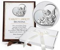 Pamiątka Chrztu Świętego PREZENT NA CHRZEST Obrazek Z GRAWEREM + Pudełko