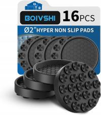 Antypoślizgowe Podkładki Pod Meble Silikonowe Czarne Matowe 4 sztuki