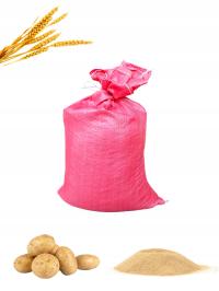 WORKI MOCNE CZERWONE 50X85 NA ZBOŻE WĘGIEL 30 KG 100 SZT OBSZYTE GÓRA DÓŁ