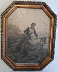 Polski Oficer Napoleoński Stara Litografia