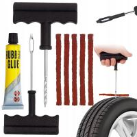 Zestaw Naprawczy do Opon Bezdętkowych Szydło Wiertło Klej 25 x Sznurki