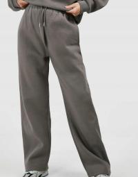 SZARE KLASYCZNE LUŹNE SPODNIE DRESOWE PROSTA NOGAWKA GŁADKIE BOOHOO S