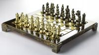 Красивые металлические латунные шахматы для подарка