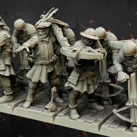 Medieval Crossbowmen Unit x 5 - Druk 3d - Bigusson - Highlands Miniatures