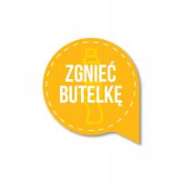 Naklejka recykling segregacja ZGNIEĆ BUTELKĘ 10cm