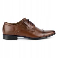 Мужская официальная обувь элегантная коричневая натуральная кожа 286 43