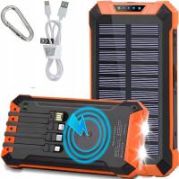 Powerbank .INDUKCJA SOLAR 6x USB latarka 2xLED Kable 30000 mAh wielokolorowy