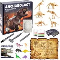 DUZY ZESTAW ARCHEOLOG 6 JAJEK SKAMIELINY SZKIELET DINOZAUR WYKOPALISKA
