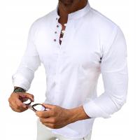 Мужская Рубашка С Воротником-Стойкой, Элегантная Свадебная Повседневная Рубашка