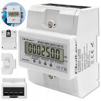 Licznik energii 3-fazowy 100A LCD Miernik prądu Na szynę DIN 35mm