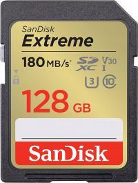 SanDisk 180MB/s Szybka Karta 128GB Film 4K SDXC SD