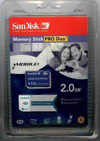 KARTA PAMIĘCI SANDISK MEMORY STICK PRO DUO 2GB
