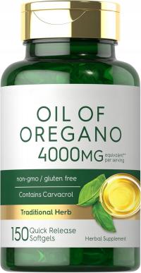 Olej z oregano 4000 mg 150 kapsułek Softgel Bez GMO i bezglutenowa formuła