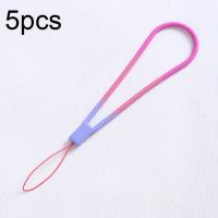 5pcs Silicone Cell Phone Lanyard U Disk Strap Purple Red