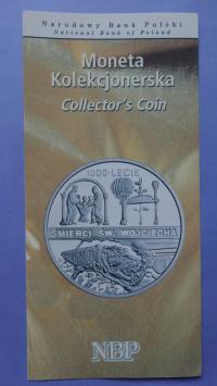 Folder 10 zł 1997,Święty Wojciech,stan I