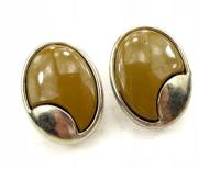 S8 Efektowne owalne duże klipsy Vintage