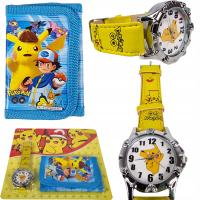 Набор 2в1 покемон кошелек детские часы классический Пикачу кошелек