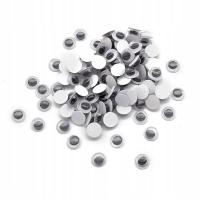 Oczka, Oczy Żywe do Zabawek i Scrapbookingu, Okrągłe, Czarne, 8mm, 100szt