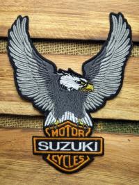 Орел Серый Мотоцикл Suzuki Cycles Вышивка Патч