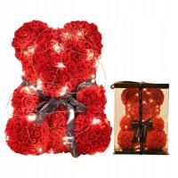 Плюшевый мишка с розами 25СМ День святого Валентина подарочная коробка светодиодные фонари батареи комплект