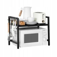 Кухонная полка высокая над микроволновой печью Книжная полка для столешницы металл черный