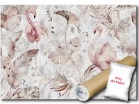 FOTOTAPETA FLIZELINA FLAMINGI PTAKI LIŚCIE ROŚLINY 400x280 + klej gratis