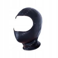 BDSM HQ Otwarta maska PU na zamek błyskawiczny TT0386 - czarny, L