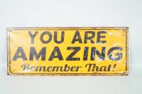 Metalowy plakat szyld reklama You Are Amazing 50/20 cm