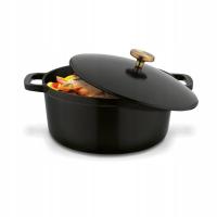 GĘSIARKA Żeliwna EMALNIOWANA BRYTFANNA Czarna PIEKARNIKA Starke Pro 5L