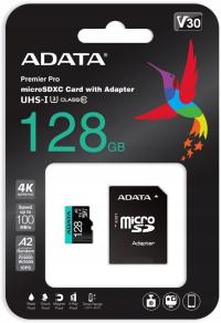 ADATA PREMIER PRO microSDXC 128GB CL10 UHS-I/U3 A2 V30