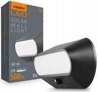 Lampa solarna ścienna VIDEX LED 500Lm 5000K z czujnikiem ruchu aku pilot