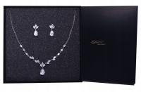 Zestaw ślubny komplet biżuterii naszyjnik kolczyki srebro DELIKATNY