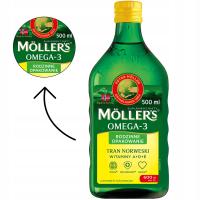 Möller's TRAN NORWESKi cytrynowy 500ml ODPORNOŚĆ MÓZG wit. D3 A E omega-3