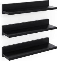 PÓŁKI CZARNE ŚCIENNE ZESTAW 3 SZT 30 cm NOWOCZESNY DESIGN OD PRODUCENTA