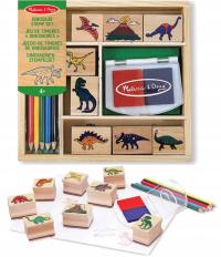 Zestaw stempli pieczątki z Dinozaurami Dinozaury + kredki Melissa & Doug