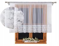 FIRANKA GOTOWA Z RÓŻAMI 3d i CYRKONIAMI FIRANY WOAL NA TAŚMIE 200x120 cm