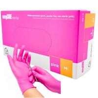 Нитриловые перчатки розовый контур r. M 100шт