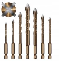 БОЛЬШОЙ НАБОР СВЕРЛ СВЕРЛА ДЛЯ СТЕКЛА ПЛИТКИ КЕРАМИКИ КЕРАМОГРАНИТА 7ШТ