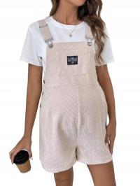 Shein ogrodniczki ciążowe beżowy