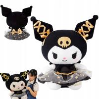 Kuromi Sanrio Czarno-Złota Kokardy PRZYTULANKA PLUSZAK KITTY HELLO 35 cm