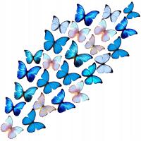 Вафельные бабочки 3D синие бабочки для торта 25шт