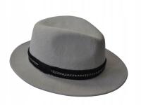 Женская фетровая шляпа fedora r. 56 см светло-серый
