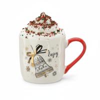 Kubek świąteczny 320 ml porcelana na prezent ze zdobieniem DZWONEK