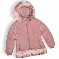 116/122 CIEPŁA GRUBA DZIEWCZĘCA ZIMOWA KURTKA NA ŚNIEG ZIMĘ Z FUTERKIEM