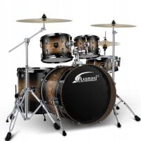 ASANASI BF301 BROWN PERKUSJA AKUSTYCZNA ZESTAW STOŁEK STOPA TALERZE