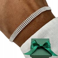 Srebrna bransoletka damska 925 regulowana stylowa i elegancka na prezent